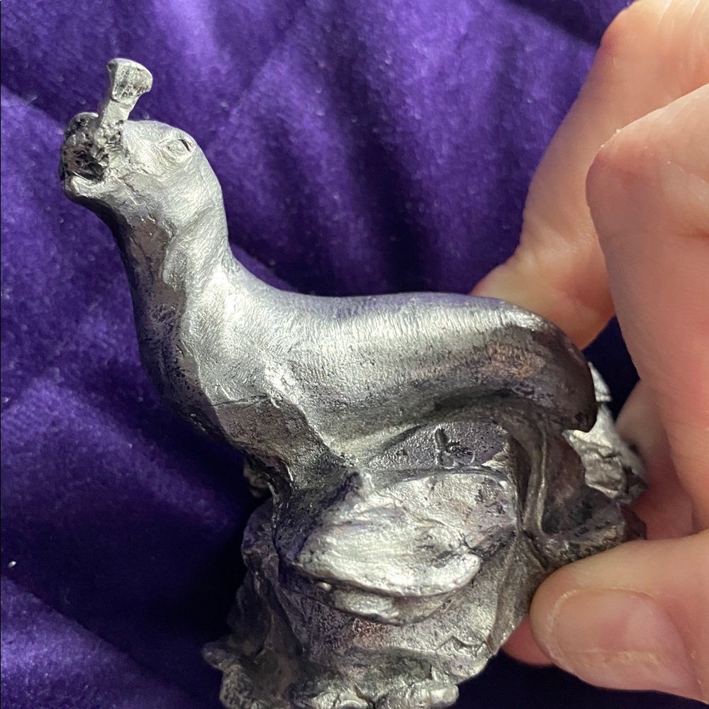 Small Metal Sea Lion Figurine - Pewter